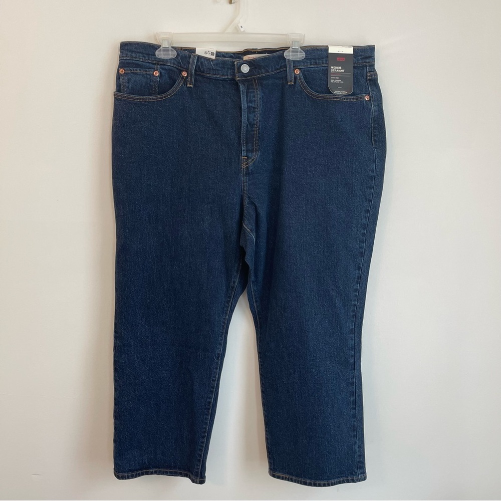 Levi’s NEW Wedgie Straight Jeans Size 20 Button Fly High Rise Dark Denim